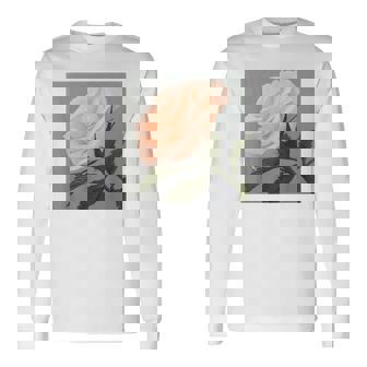 オリジナル現代アート「ピーチローズ」 長袖Tシャツ - Kawaiitshirt