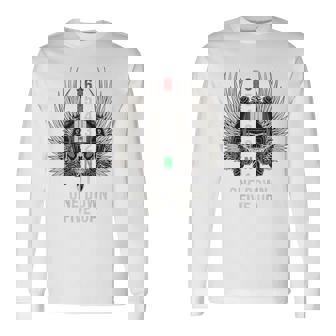 オートバイのギアシフト 1 ダウン 5 アップ バイカー スカル 背面 長袖Tシャツ - Kawaiitshirt