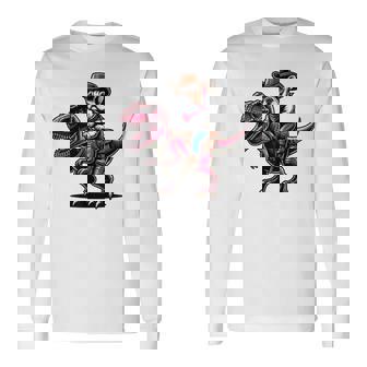 カウボーイ フレンチブルドッグ ライディング A ティラックス かわいいフレンチー 長袖Tシャツ - Kawaiitshirt