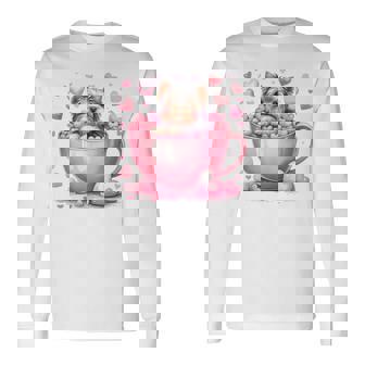 カップに入った子犬 長袖tシャツ 長袖Tシャツ - Kawaiitshirt