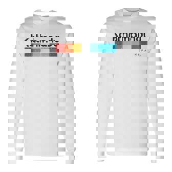 カトマンズ ネパール レトロスタイル ビンテージデザイン 長袖Tシャツ - Kawaiitshirt