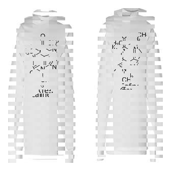 カフェインシャツ 化学構造 分子化学 コーヒー 長袖Tシャツ - Kawaiitshirt