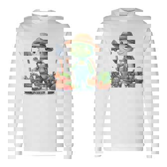 カメは農夫、かわいいデザイン。 長袖Tシャツ - Kawaiitshirt