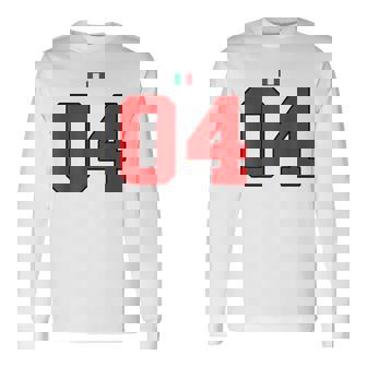 カレッジ 04 ナンバー スタイル ヴィンテージ イタリア国旗 長袖Tシャツ - Kawaiitshirt