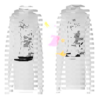 ガチョウ 読書本 ジョーク 面白い アヒル 愚かなしゃれ 読者 ユーモア 長袖Tシャツ - Kawaiitshirt