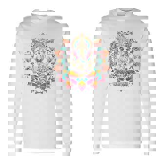 ガネーシャシンボル ヨガ ヒンドゥー教 象 神 ガネーシャ プージャ 長袖tシャツ 長袖Tシャツ - Kawaiitshirt