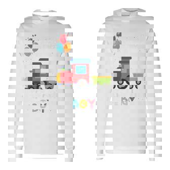 キッズ かっこいいチュー 3歳バースデーボーイ可愛い電車好き 長袖Tシャツ - Kawaiitshirt