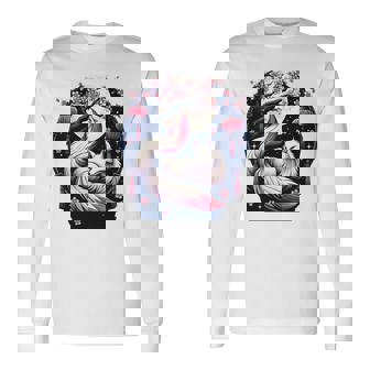 キツネ キツネ 桜 花 日本 九尾狐 長袖tシャツ 長袖Tシャツ - Kawaiitshirt