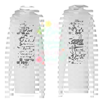 キリスト教聖書の詩 主は私の羊飼い 詩篇 23 花 長袖Tシャツ - Kawaiitshirt