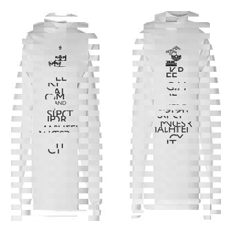 キープ・カーム、マンチェスター・シティ 長袖Tシャツ - Kawaiitshirt