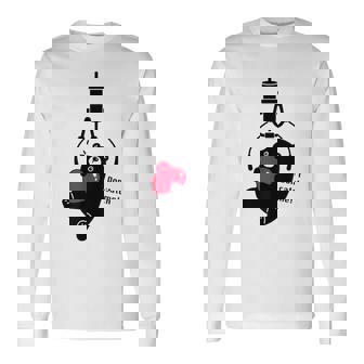 クレーンゲーム アーム Ufoキャッチャー 熊 ぬいぐるみ シルエット イラスト おもしろ Don't Catch Me 長袖Tシャツ - Kawaiitshirt