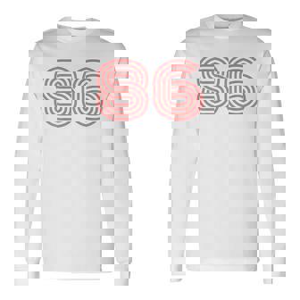 クールなレトロなレタリングジャージ、背番号86 1986 長袖Tシャツ - Kawaiitshirt