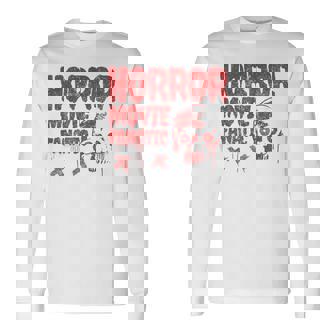 グランジー ダメージ加工 ホラー映画 ファン 赤 グラフィック 怖い頭蓋骨 長袖tシャツ 長袖Tシャツ - Kawaiitshirt