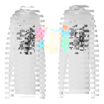 ケアンテリア デザートデザイン犬 長袖tシャツ 長袖Tシャツ - Kawaiitshirt