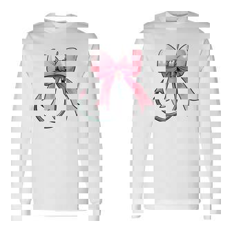 コケット ボウ 釣り フィッシャーフック ピンクリボン ママ 母の日 長袖Tシャツ - Kawaiitshirt