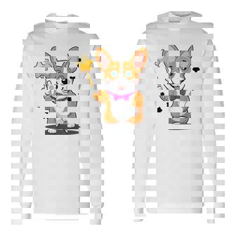 コーギー・マジシャン マジックコスチューム 長袖Tシャツ - Kawaiitshirt