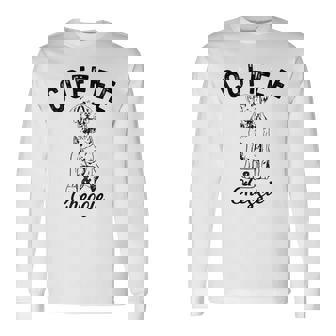 コーヒーとチェシー犬 チェサピークベイレトリーバー 子犬 長袖Tシャツ - Kawaiitshirt