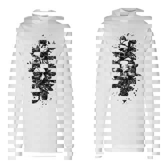 ゴシック フローラル アートワーク ゴス 美的 ローズ オルタナティブ フローラル 長袖Tシャツ - Kawaiitshirt