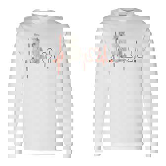 ゴールデンチンチラ ペルシャ猫 ハートビート Ekg I Love My Cats 長袖Tシャツ - Kawaiitshirt