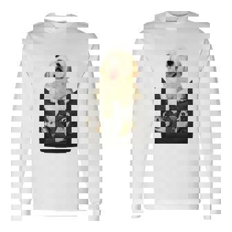 ゴールデンレトリバー ポケットに入った子犬 長袖tシャツ 長袖Tシャツ - Kawaiitshirt