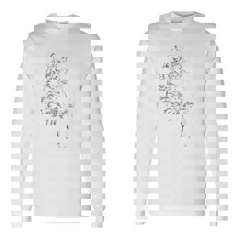 サックスを奏でる猫 ヴィンテージ ジャズ ミュージシャン サクソフォニスト 長袖tシャツ 長袖Tシャツ - Kawaiitshirt