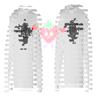 サマータイム いちご いちご 果実 果実 ガーデン 長袖Tシャツ - Kawaiitshirt