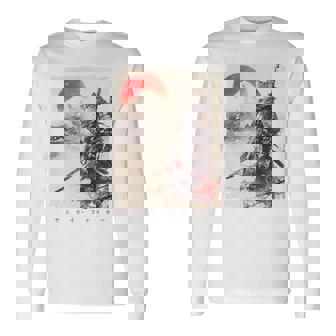 サムライ 猫戦士 浮世 墨絵 猫 サムライ 長袖tシャツ 長袖Tシャツ - Kawaiitshirt