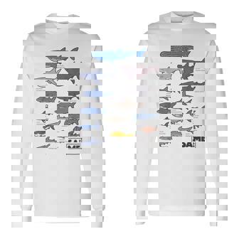 サメ図鑑 長袖Tシャツ - Kawaiitshirt