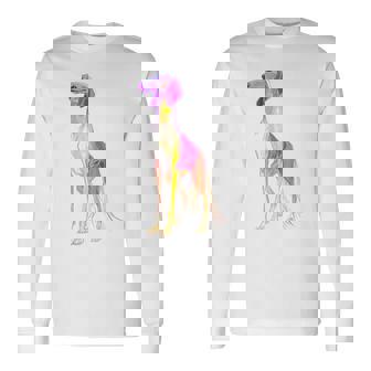 サルーキ 犬 モチーフ ペット 作品 サルーキ 長袖Tシャツ - Kawaiitshirt