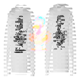 サンクスギビング かわいい七面鳥 アメリカンフットボール ボーイズ キッズ 長袖Tシャツ - Kawaiitshirt