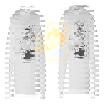 シェルティのグラフィック デザインを覗くかわいいシェットランド ・ シープドッグ 長袖tシャツ 長袖Tシャツ - Kawaiitshirt