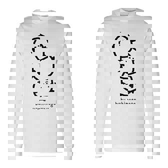 シマエナガ 北海道 雪の妖精 可愛い もふもふ 団子 長袖Tシャツ - Kawaiitshirt