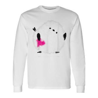 シマエナガ 北海道 雪の妖精 可愛い もふもふ 挨拶 長袖Tシャツ - Kawaiitshirt
