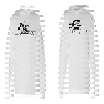 ショベル ハートビート 重機 オペレーター ハートビート 長袖Tシャツ - Kawaiitshirt