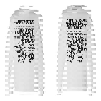 ジャーマン・シェパードはあなたの心を盗みますあなたのベッドとソファを盗みます 長袖Tシャツ - Kawaiitshirt