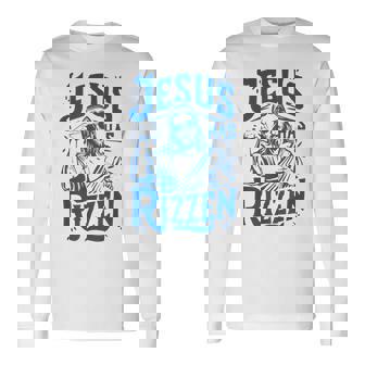 ジーザス・ハズ・リズン・ファニー・ジーザス・ミームリズ・ヤング・クリスチャン 長袖Tシャツ - Kawaiitshirt