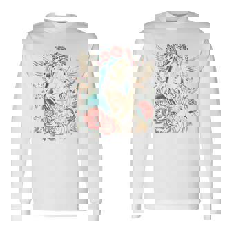 スカル サンタ ムエルテ 長袖tシャツ 長袖Tシャツ - Kawaiitshirt