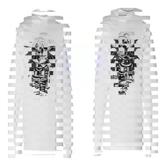 スケルトン ハロウィン コスチューム 怖い 不気味な翼 死 長袖Tシャツ - Kawaiitshirt