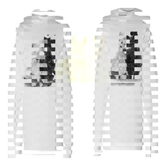 スコティッシュテリア犬の所有者ペット所有者アートデザイン 長袖Tシャツ - Kawaiitshirt