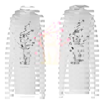 スコティッシュフォールド ネコ 桜の花 長袖tシャツ 長袖Tシャツ - Kawaiitshirt