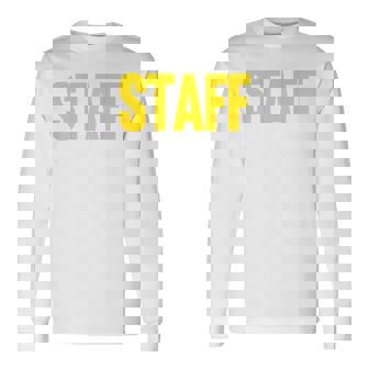 スタッフ イベント コスチューム クルー 音楽祭 バックプリント ワーカー 長袖Tシャツ - Kawaiitshirt