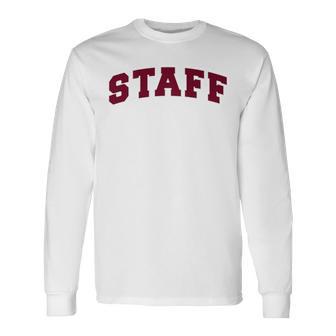スタッフ スタッフ ギフト イベント 従業員代表チーム バックプリント レッド 長袖Tシャツ - Kawaiitshirt