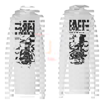 ストリートウェア ラーメン カワイイ オタク マンガ アニメ バックプリント モダン 長袖Tシャツ - Kawaiitshirt