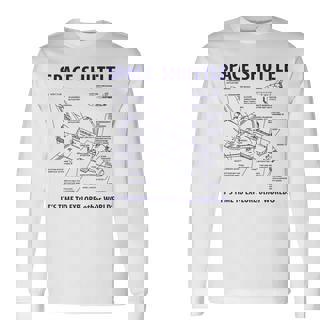 スペースシャトル レトロレイアウト ロケット科学者&宇宙飛行士用 長袖Tシャツ - Kawaiitshirt