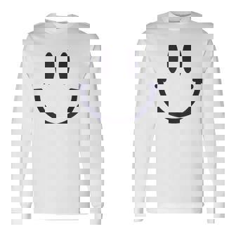 スマイリーフェイス キュート ポジティブ モチベーションアップ ハッピーススマイルフェイス 長袖Tシャツ - Kawaiitshirt