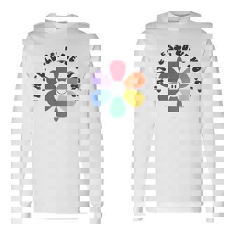 スマイル レインボー ハッピーフェイス 花 Lgbt ゲイ レズビアン プライド 月 長袖Tシャツ - Kawaiitshirt