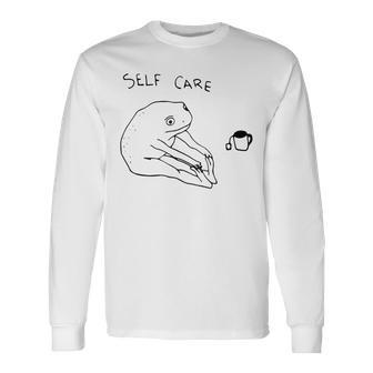 セルフケア カエル 長袖Tシャツ - Kawaiitshirt