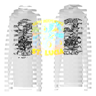 セントルシア 独立 モンスタートラックフラッグ キッズ ガールズ ティーン 長袖Tシャツ - Kawaiitshirt