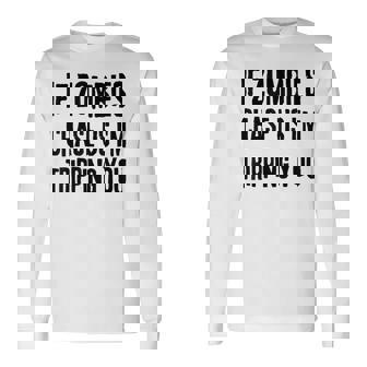 ゾンビに追われたらつまずくよおもしろいハロウィン 長袖Tシャツ - Kawaiitshirt