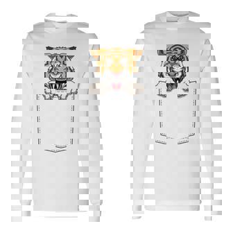 タイガー ポケットに入ったトラ 覗き見虎 長袖tシャツ 長袖Tシャツ - Kawaiitshirt